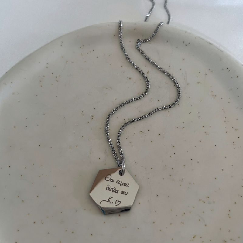 handwriting/drawing necklace
