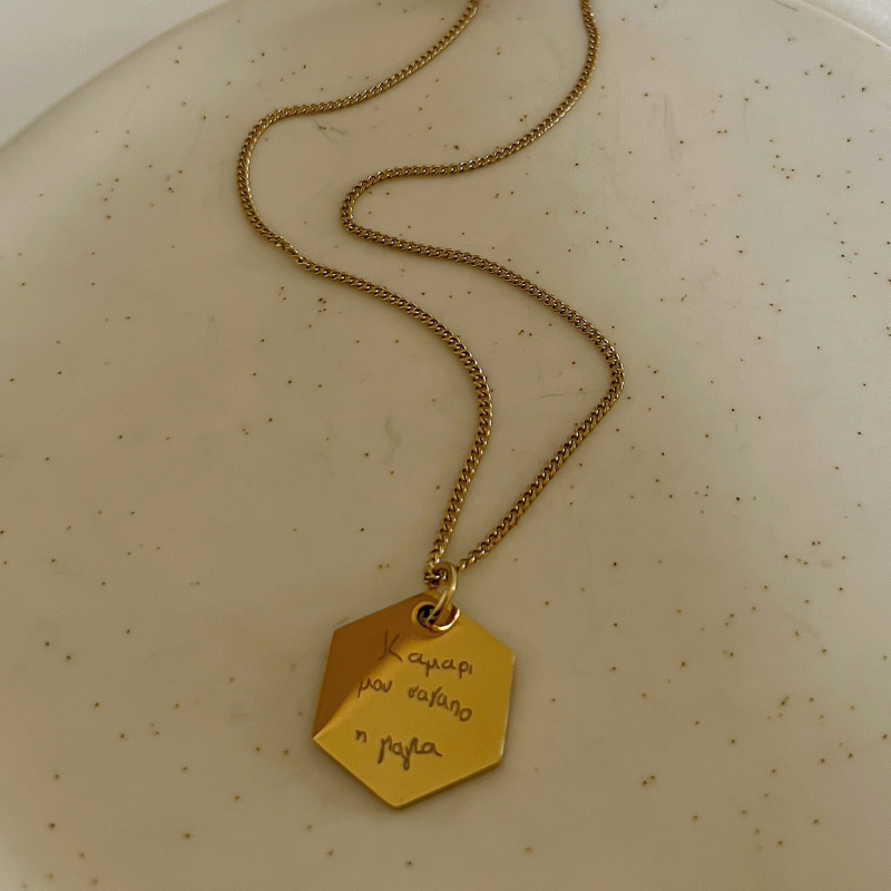 handwriting/drawing necklace