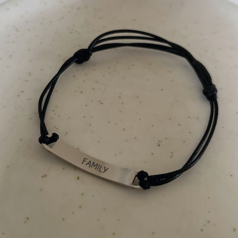 rope text bracelet