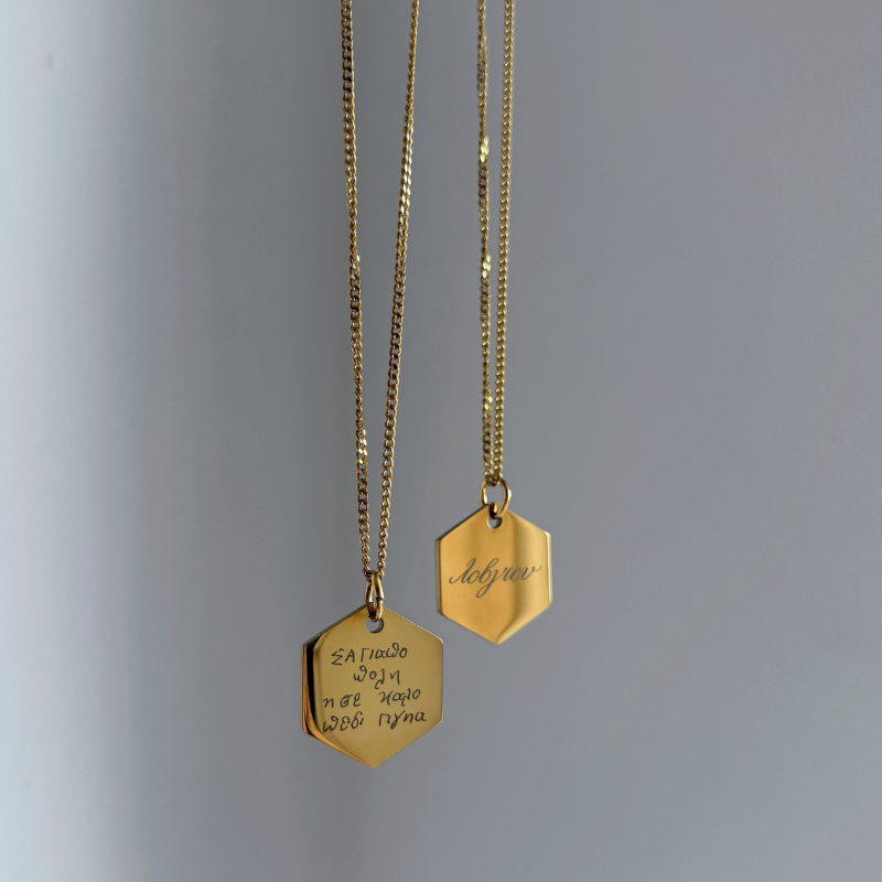handwriting/drawing necklace