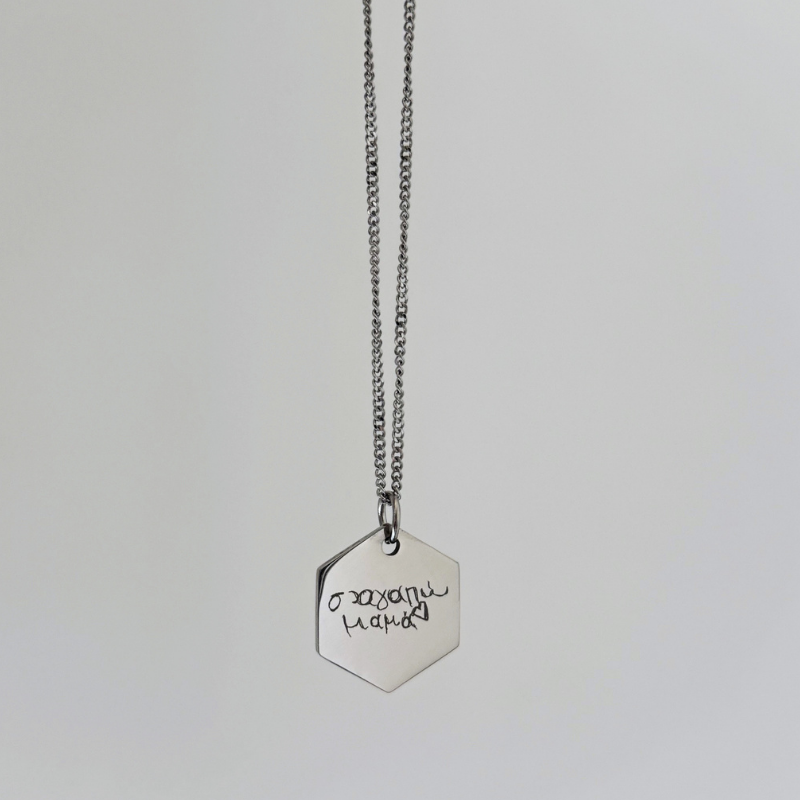 handwriting/drawing necklace