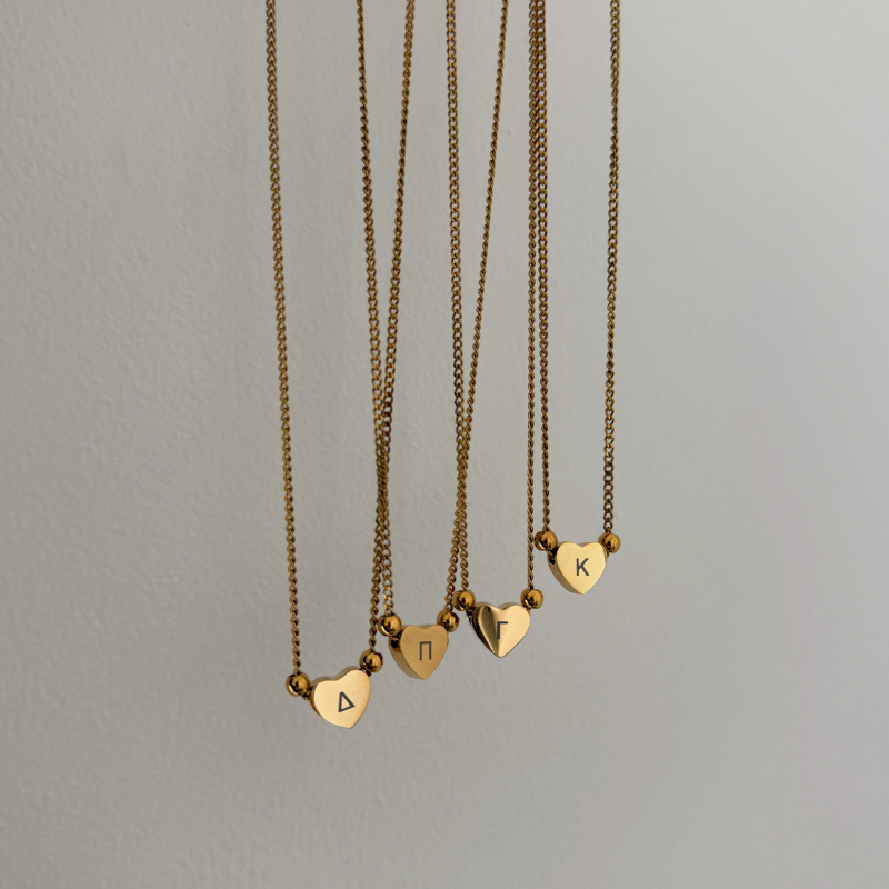 little hearts text necklace