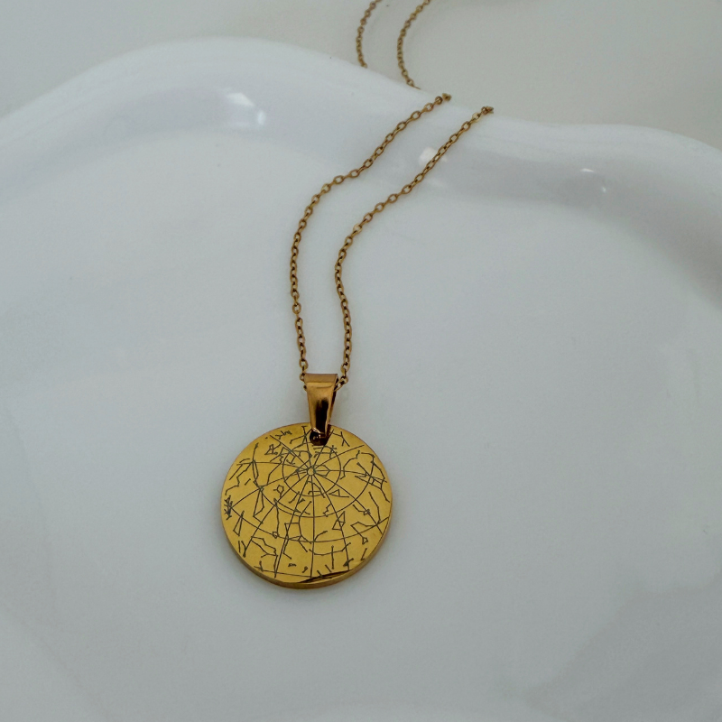 night sky map necklace