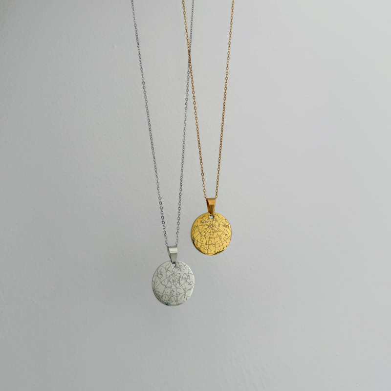 night sky map necklace